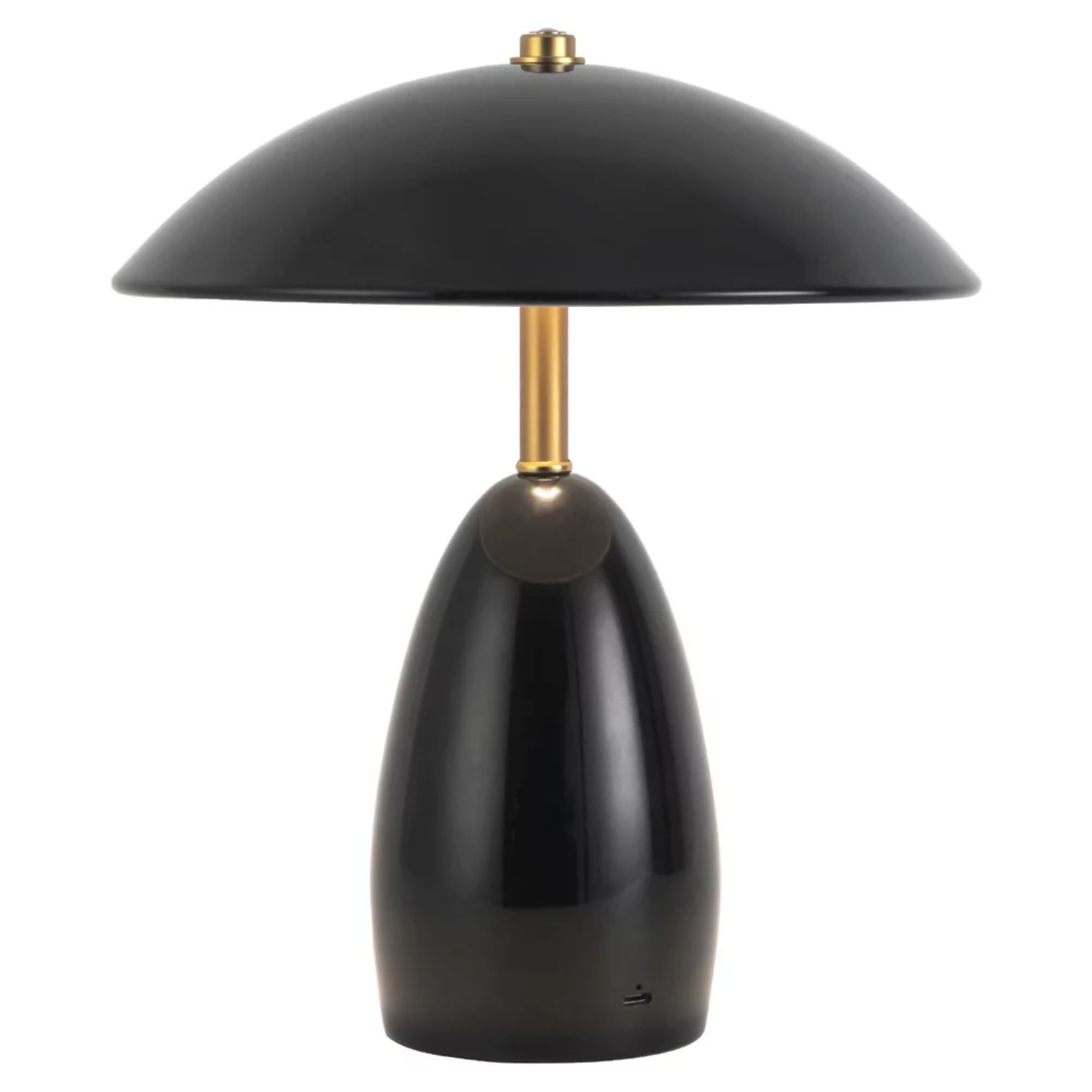 The black Poppy Cordless Lamp from Alora Mood.