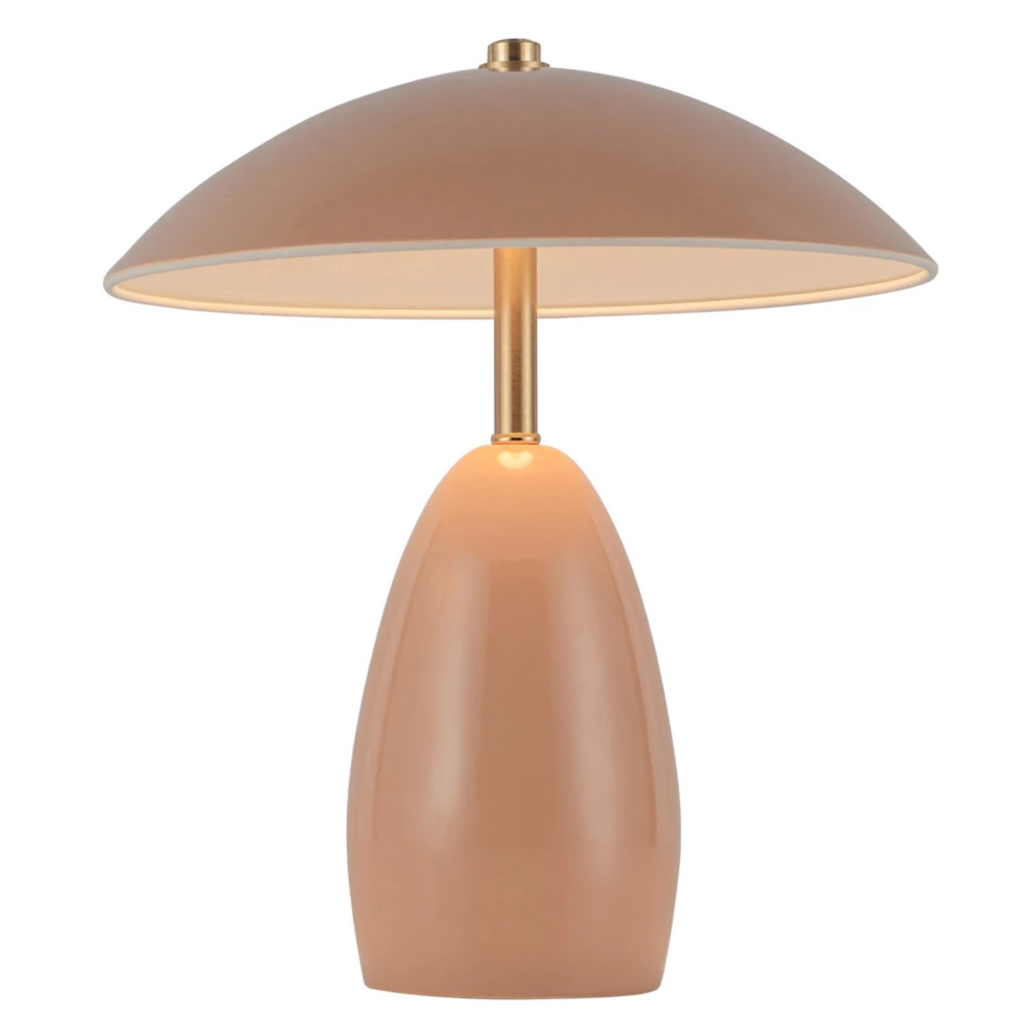 The peach Poppy Cordless Lamp from Alora Mood.