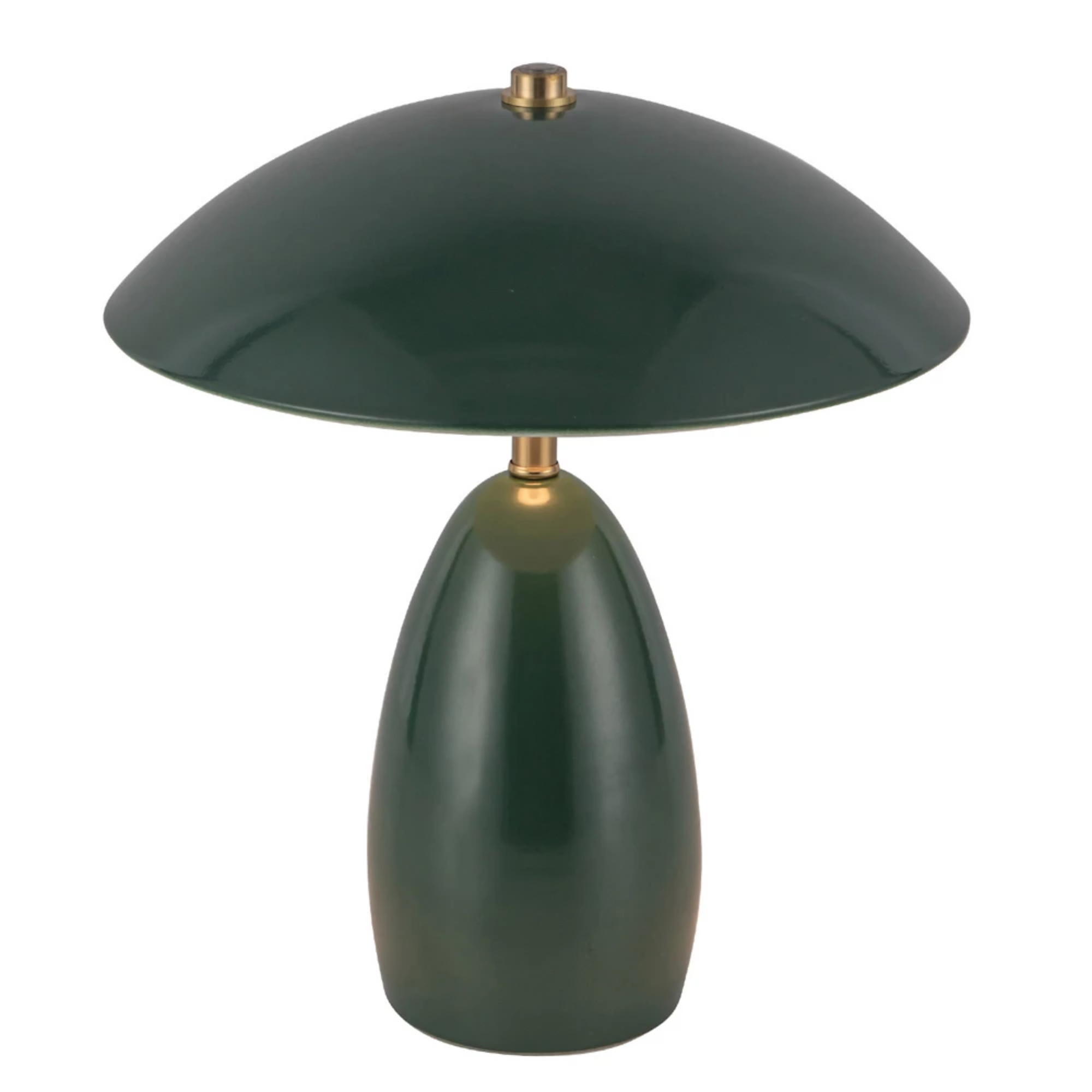 The pine green Poppy Cordless Lamp from Alora Mood at an angle.