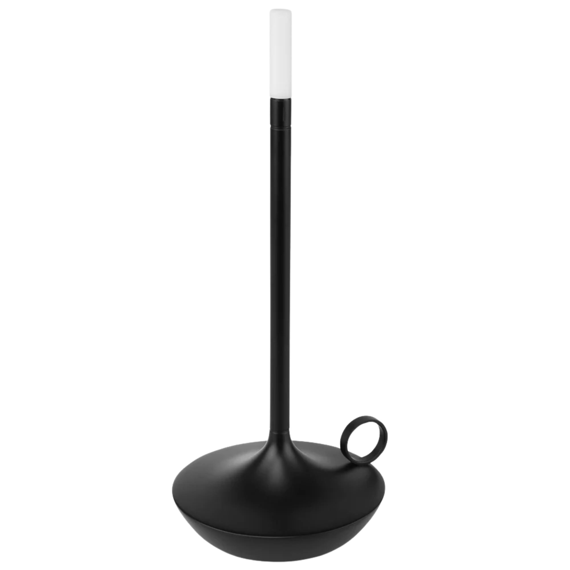 The large matte black Wick Cordless Lamp from Graypants.