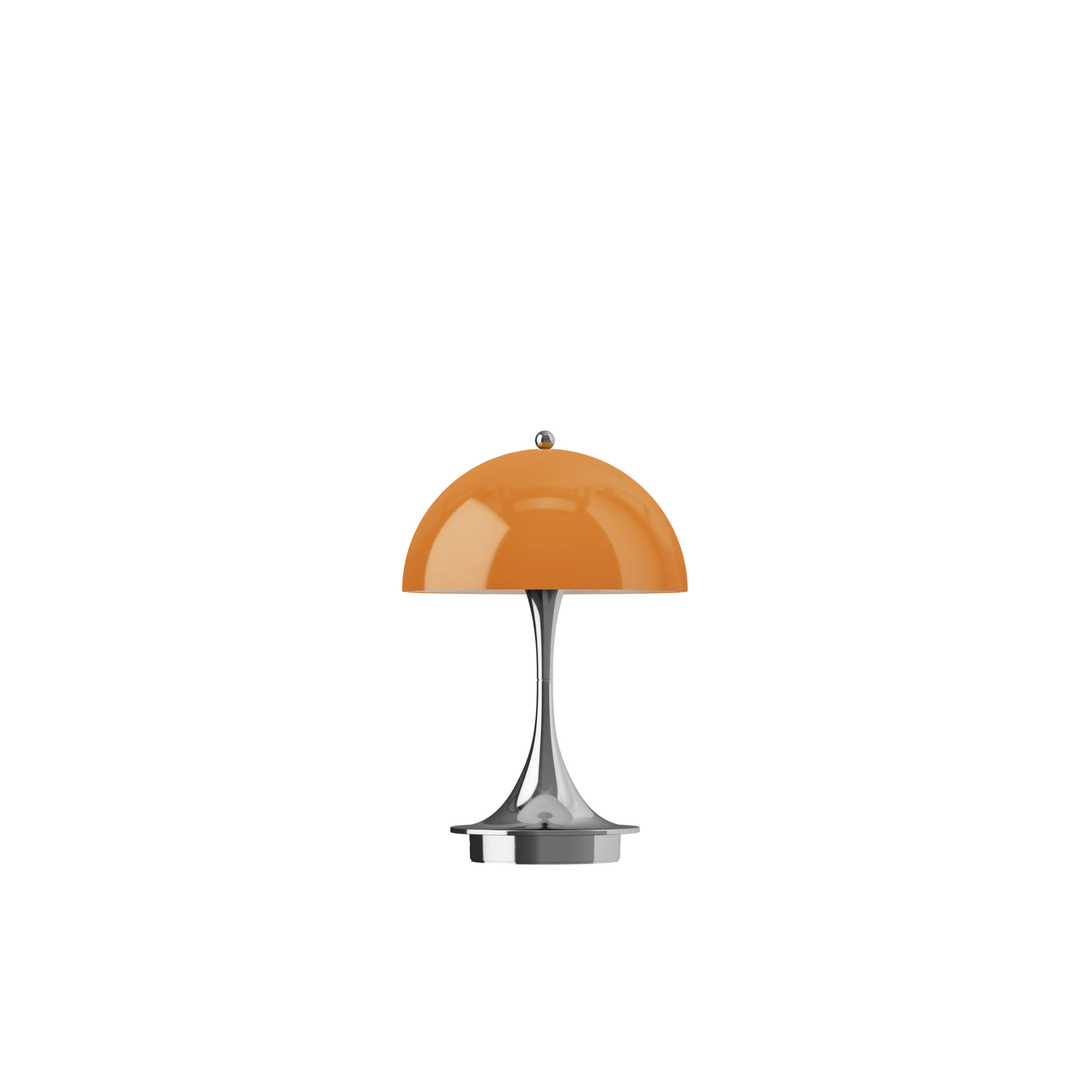 The 9.5 inch orange Panthella Portable Lamp: The Originals from Louis Poulsen turned off.