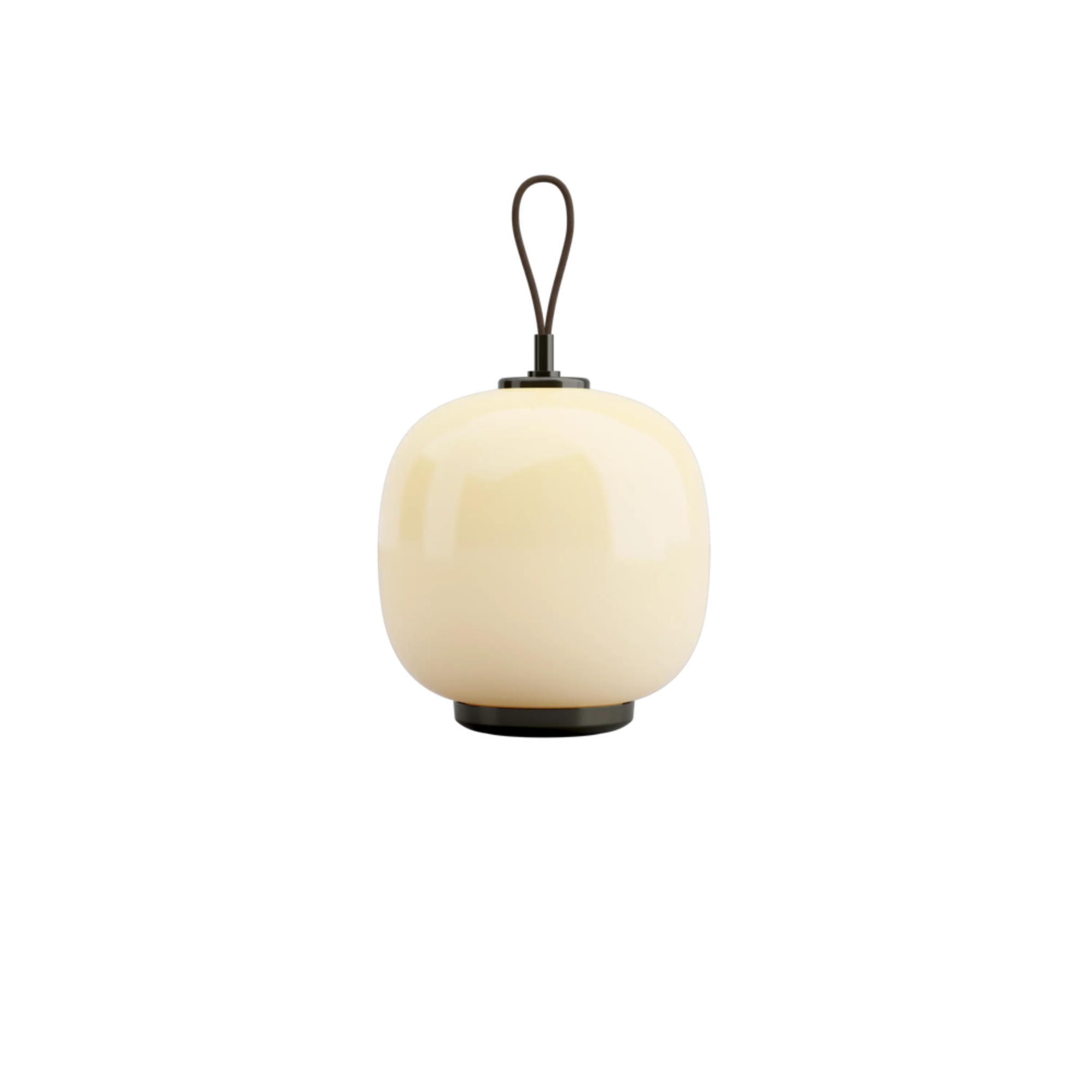 The pale yellow VL45 Radiohus Table Lamp from Louis Poulsen turned off.