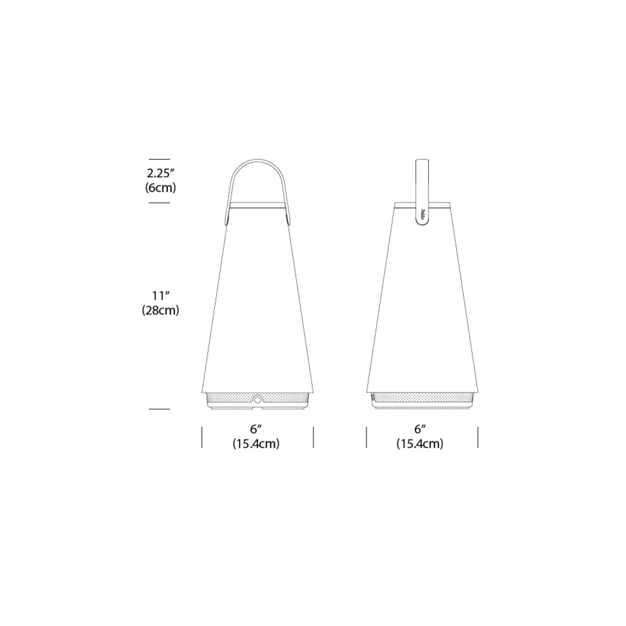 The Uma Sound Table Lamp from Pablo Designs dimensions.