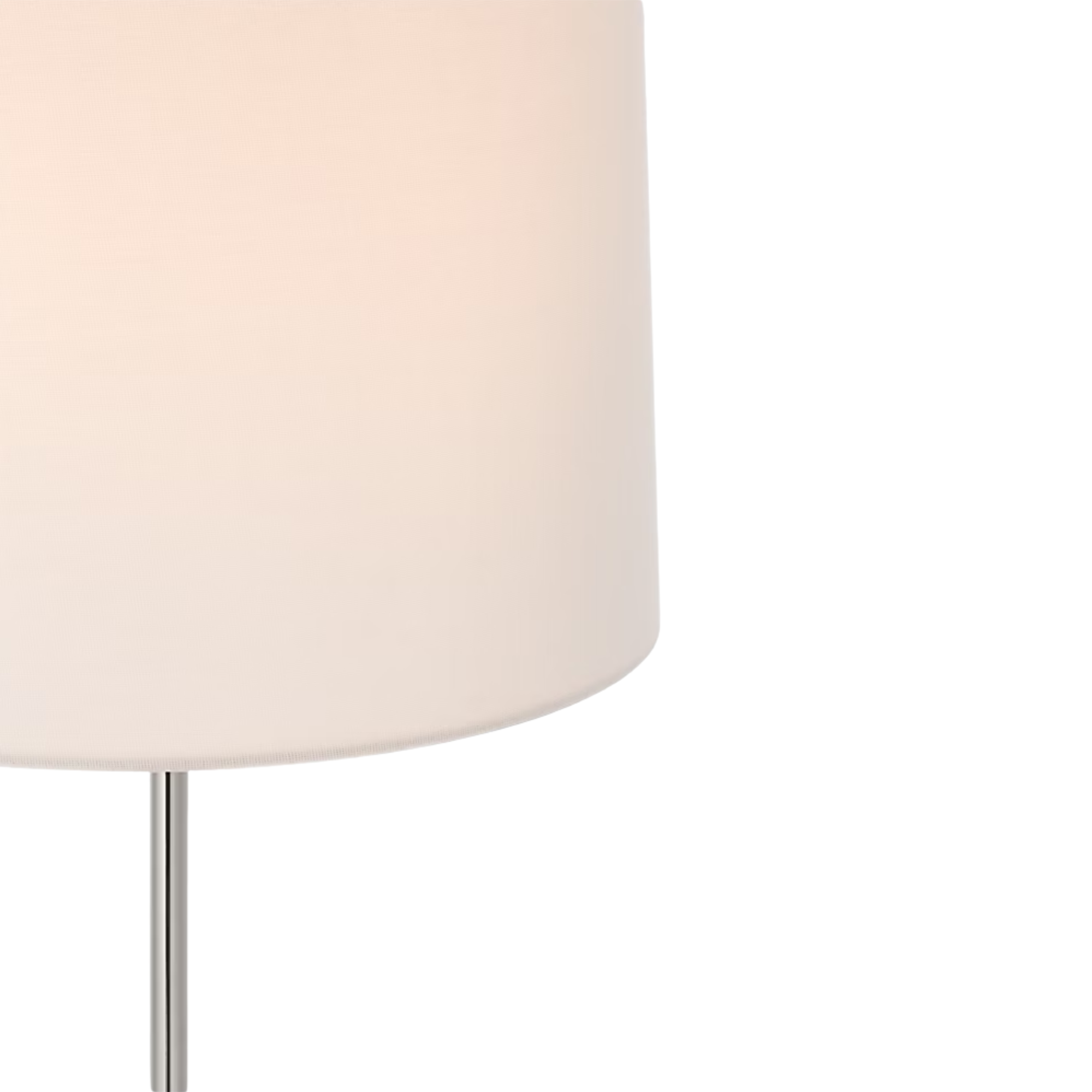 The polished nickel Bryant Adjustable Cordless Floor Lamp shade close up.