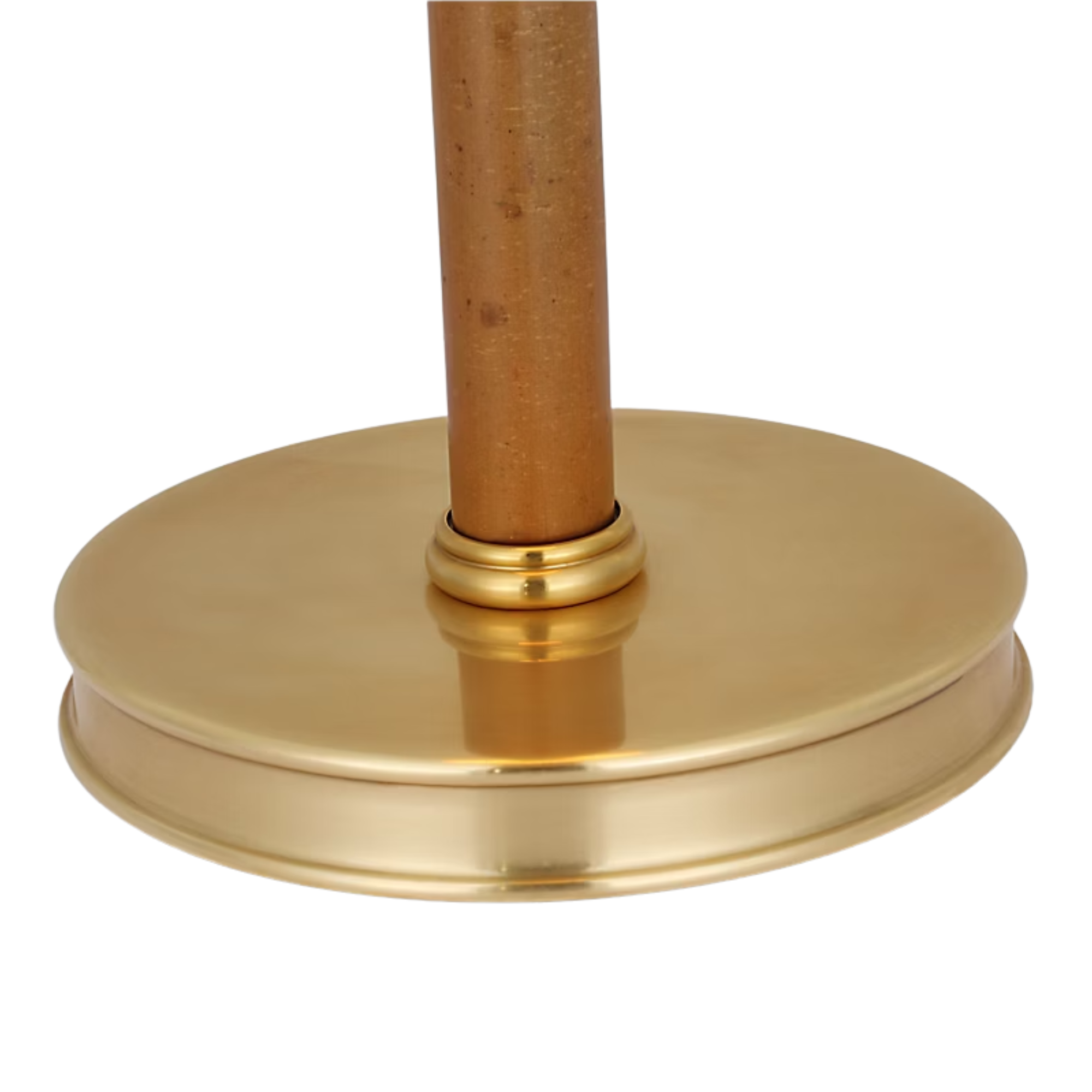 The Dalfern Cordless Desk Lamp from Visual Comfort Signature focusing on the brass base.