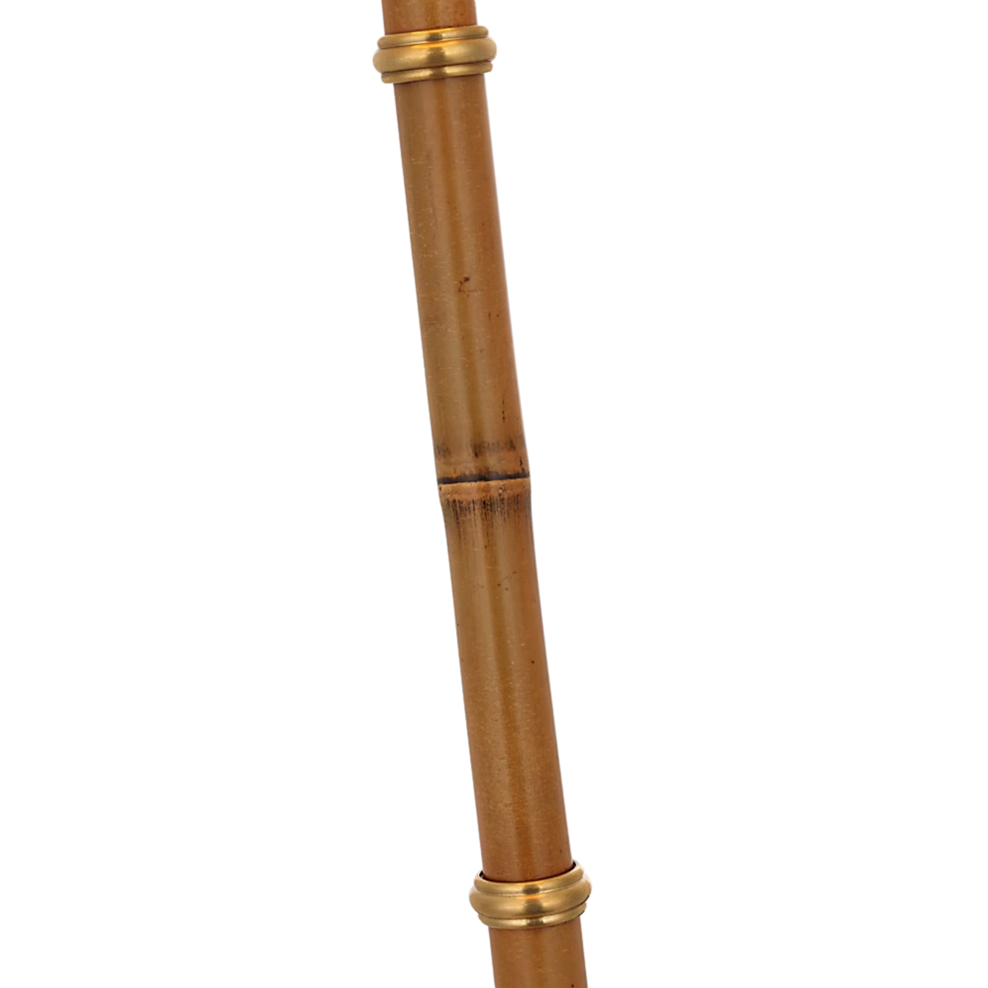 The Dalfern Cordless Reading Floor Lamp by Visual Comfort Signature, designed by Ralph Lauren showing the bamboo post close up.