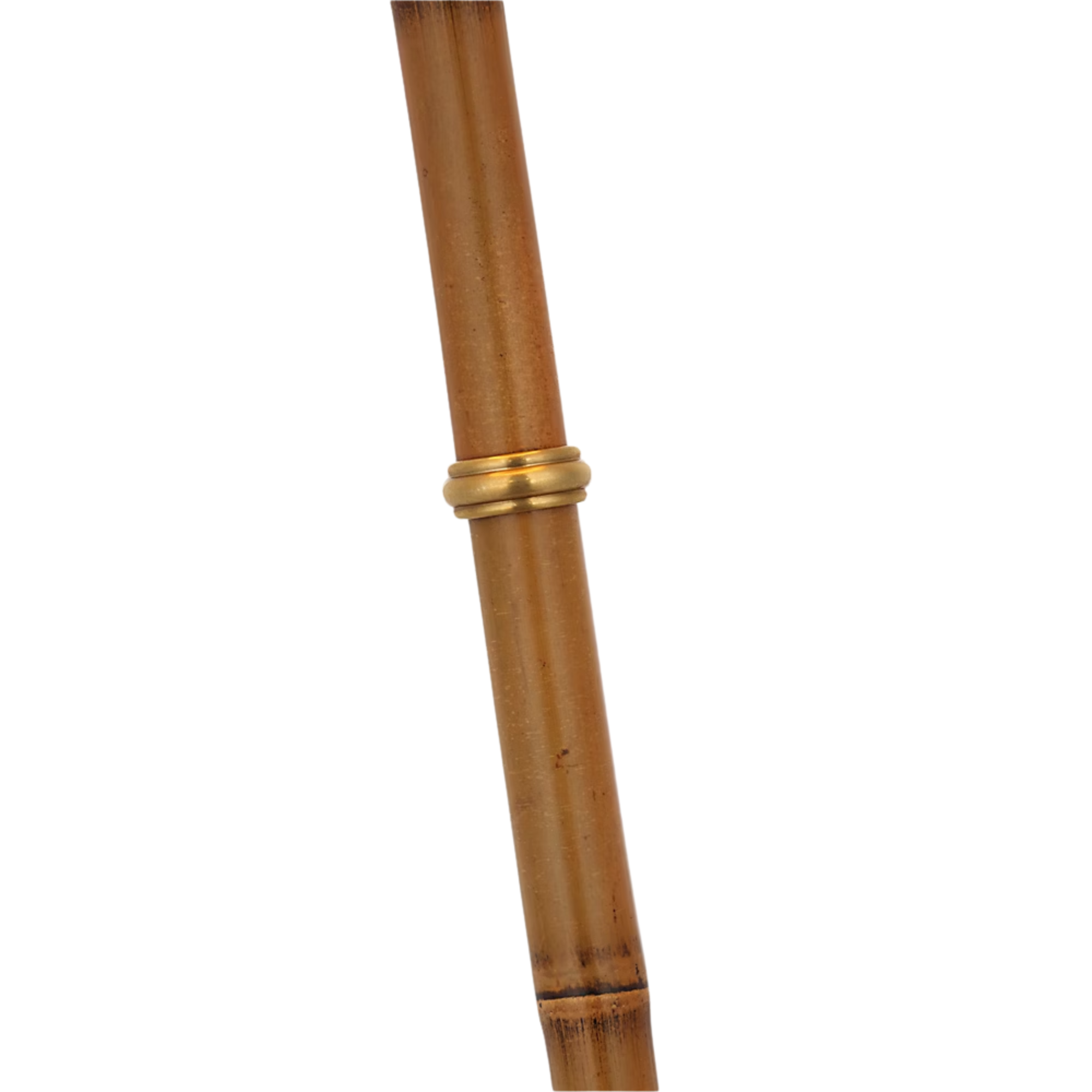 The Dalfern Cordless Reading Floor Lamp by Visual Comfort Signature, designed by Ralph Lauren showing the bamboo in detail.