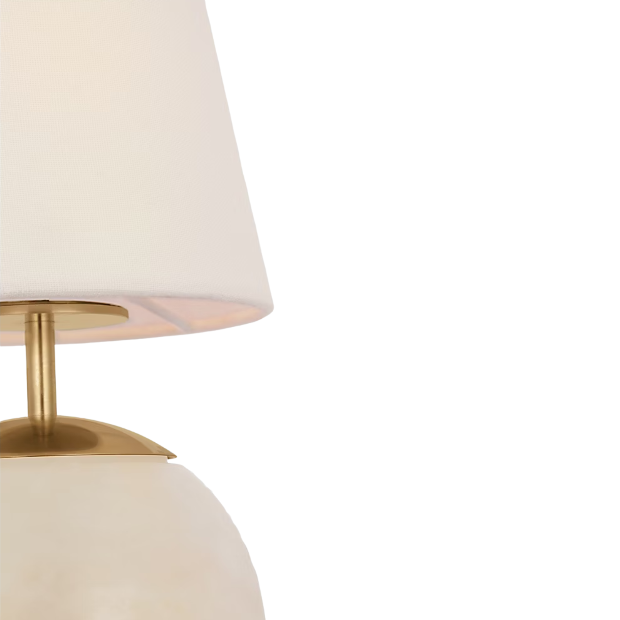 The alabaster Terri Cordless Lamp from Visual Comfort Signature shown close up.