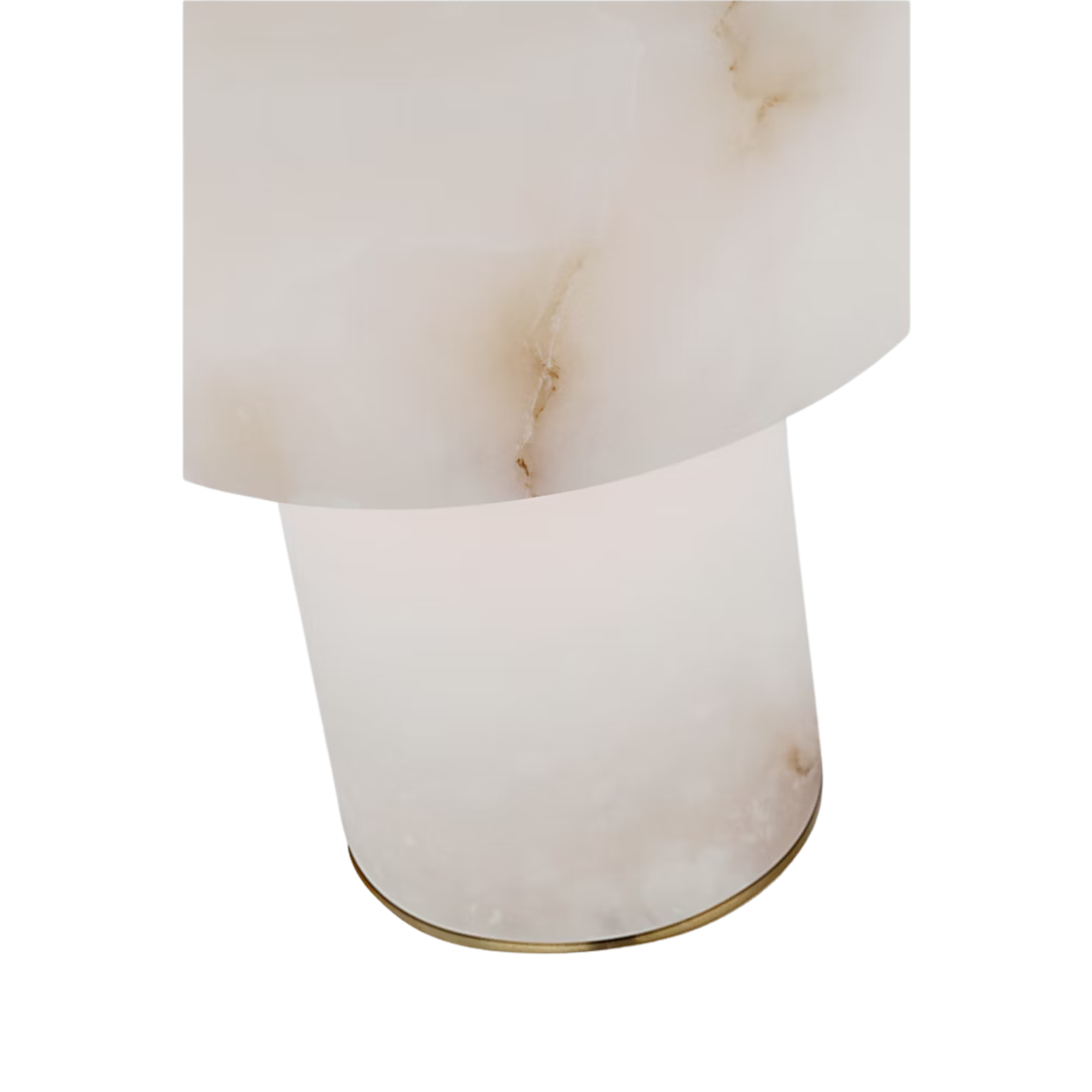 The Una Cordless Lamp from Visual Comfort Signature showing the natural alabaster in detail.