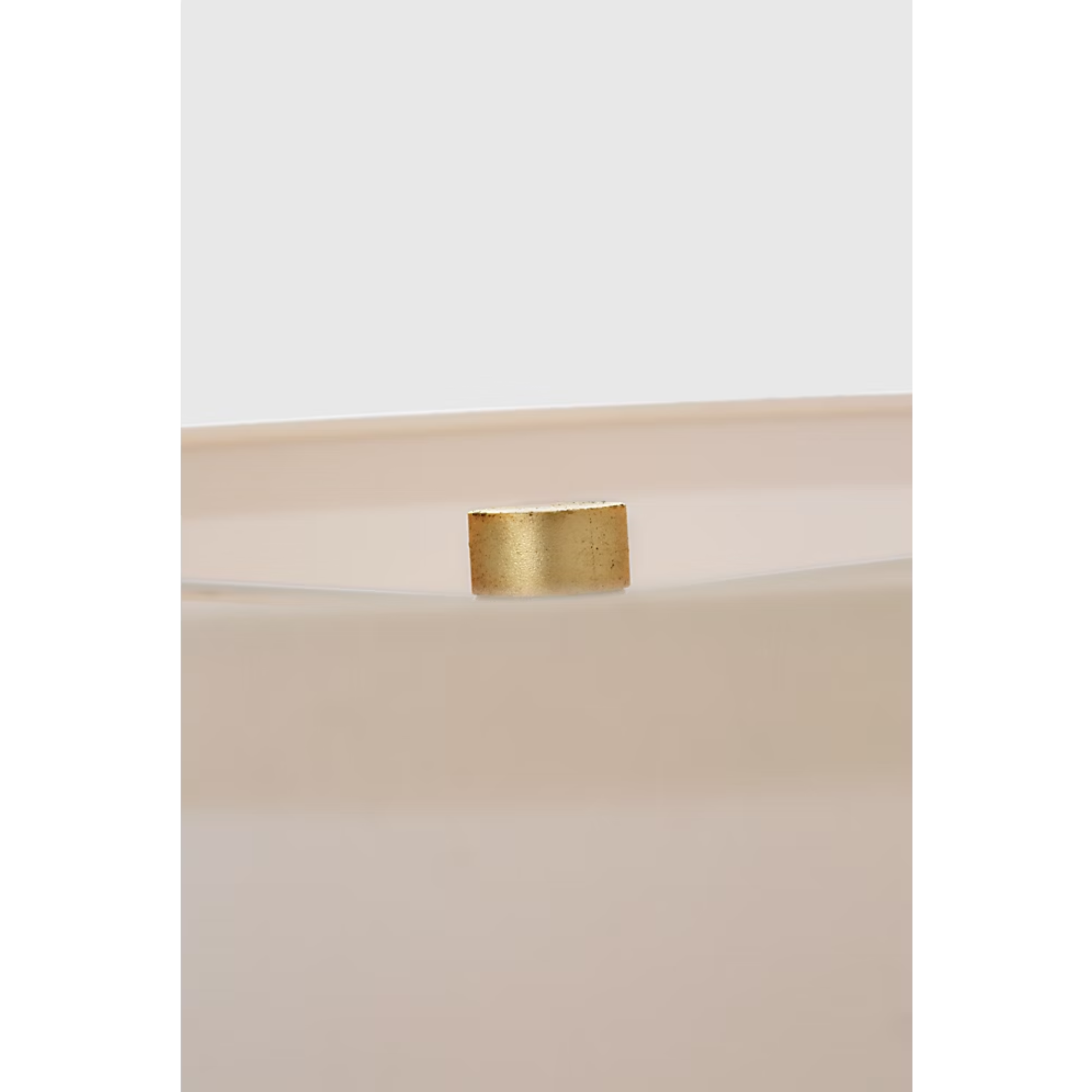 The gild with cream linen shade Walker Cordless Floor Lamp from Visual Comfort Signature shade shown close up.
