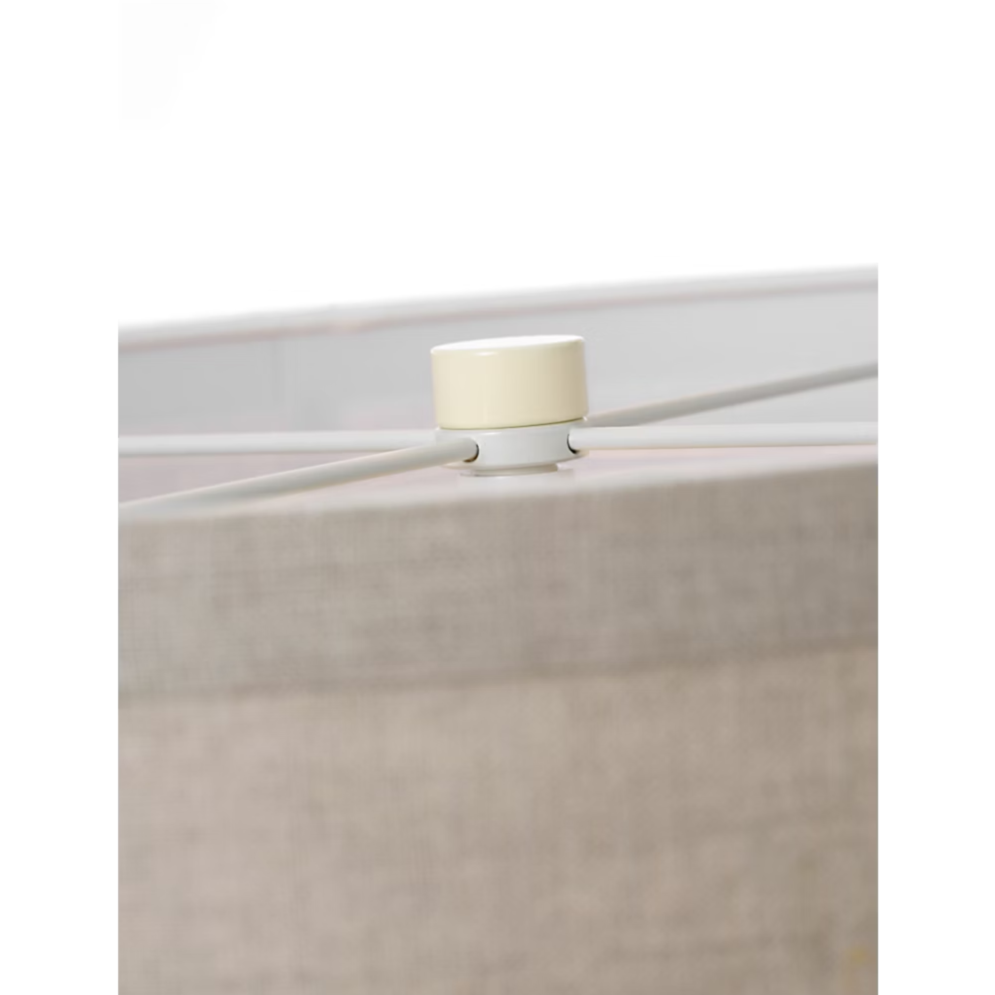 The light cream and natural linen shade Walker Cordless Floor Lamp from Visual Comfort Signature shade shown in detail.