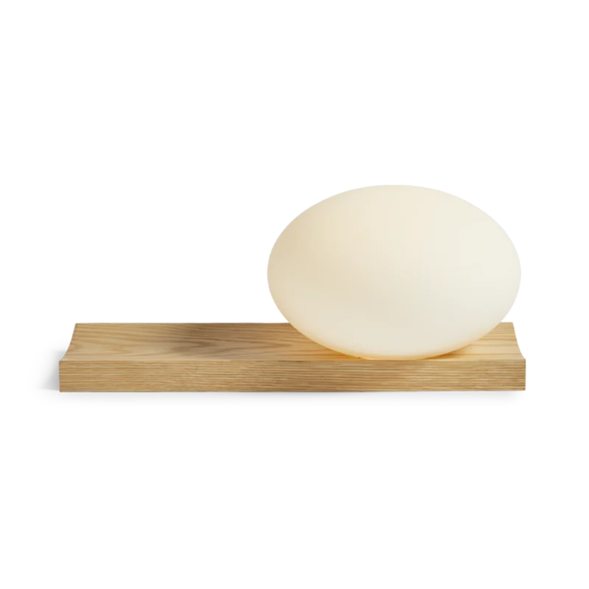 The white pigmented oak Dew Cordless Table Lamp & Wall Sconce from Woud.