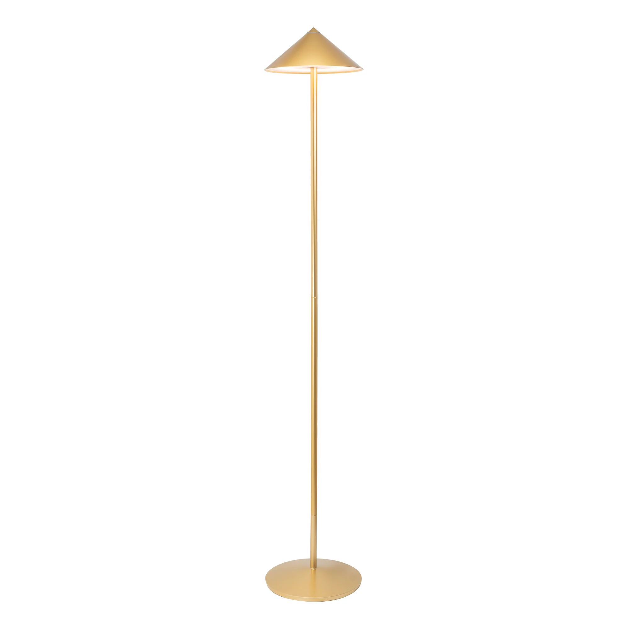 The gold Pina XXL Cordless Floor Lamp from Zafferano.
