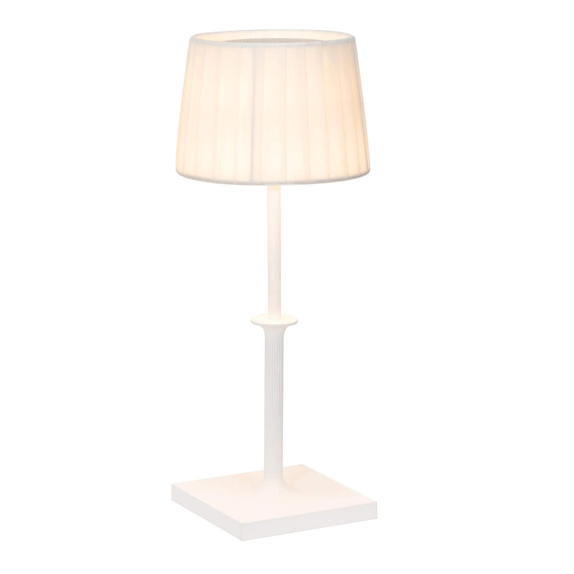 The white Poldina Classic Cordless Lamp from Zafferano.