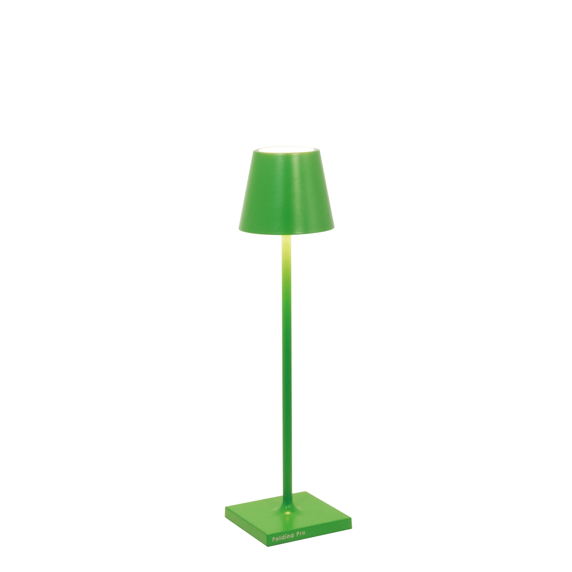 The apple green Poldina Pro Micro Cordless Lamp from Zafferano.