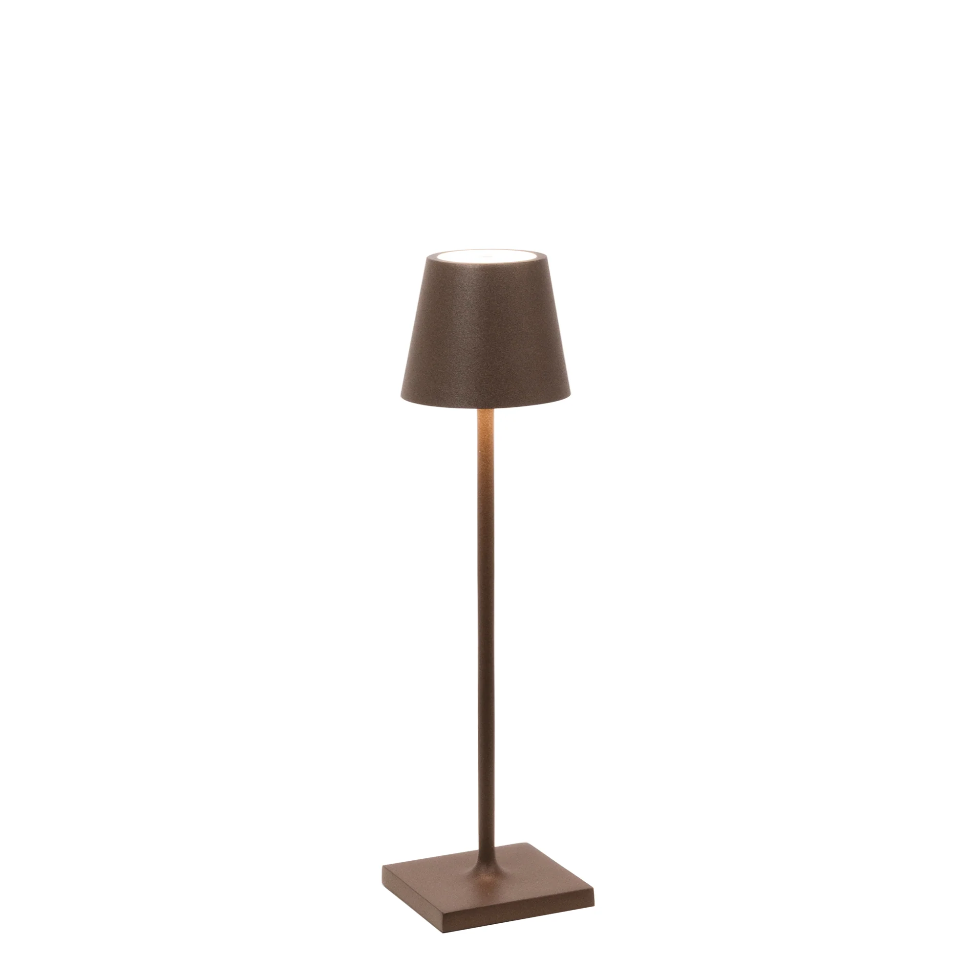 The rust Poldina Pro Micro Cordless Lamp from Zafferano.