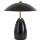 The black Poppy Cordless Lamp from Alora Mood.