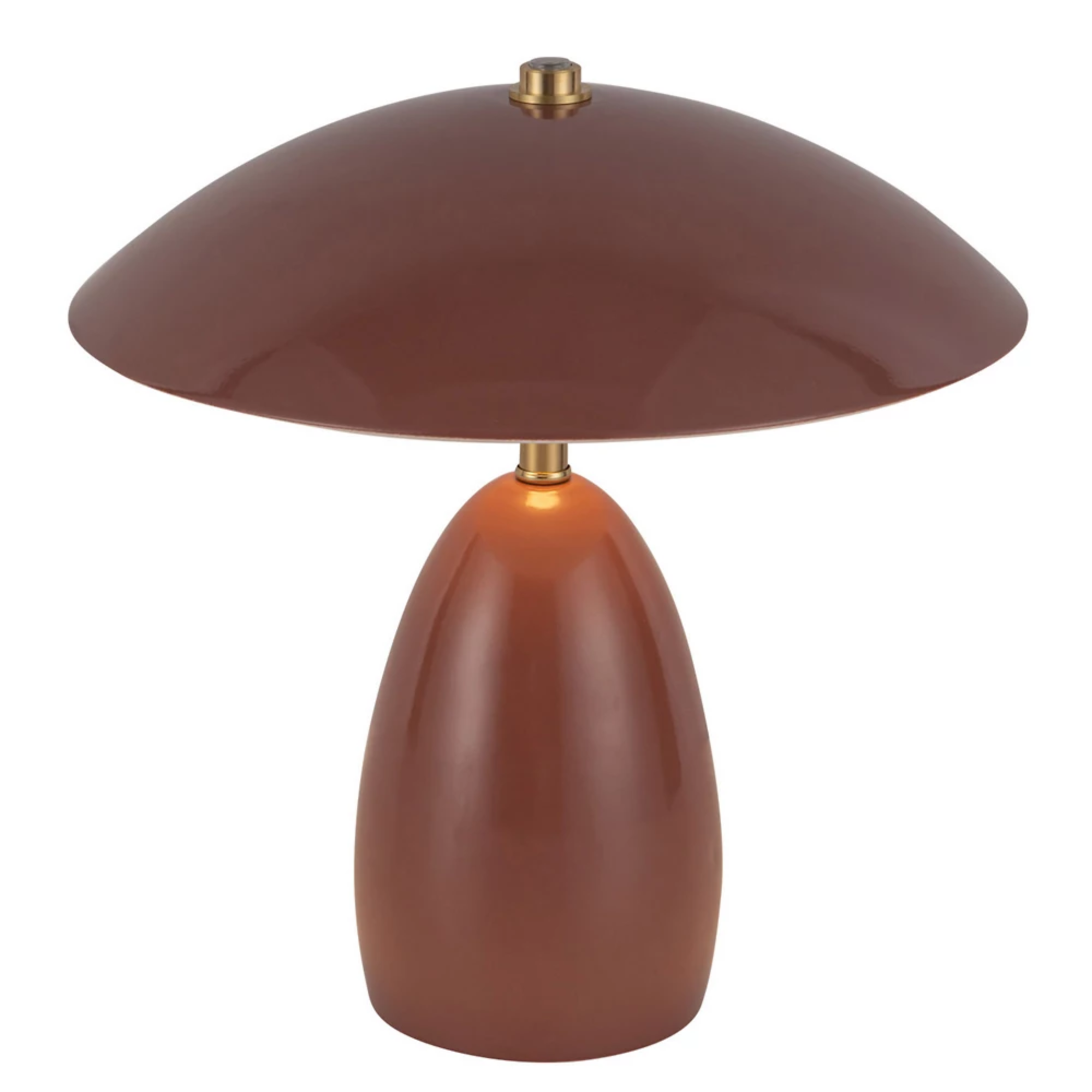 The burgundy Poppy Cordless Lamp from Alora Mood at an angle.