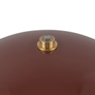 The burgundy Poppy Cordless Lamp from Alora Mood on and off switch.