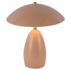 The peach Poppy Cordless Lamp from Alora Mood at an angle.