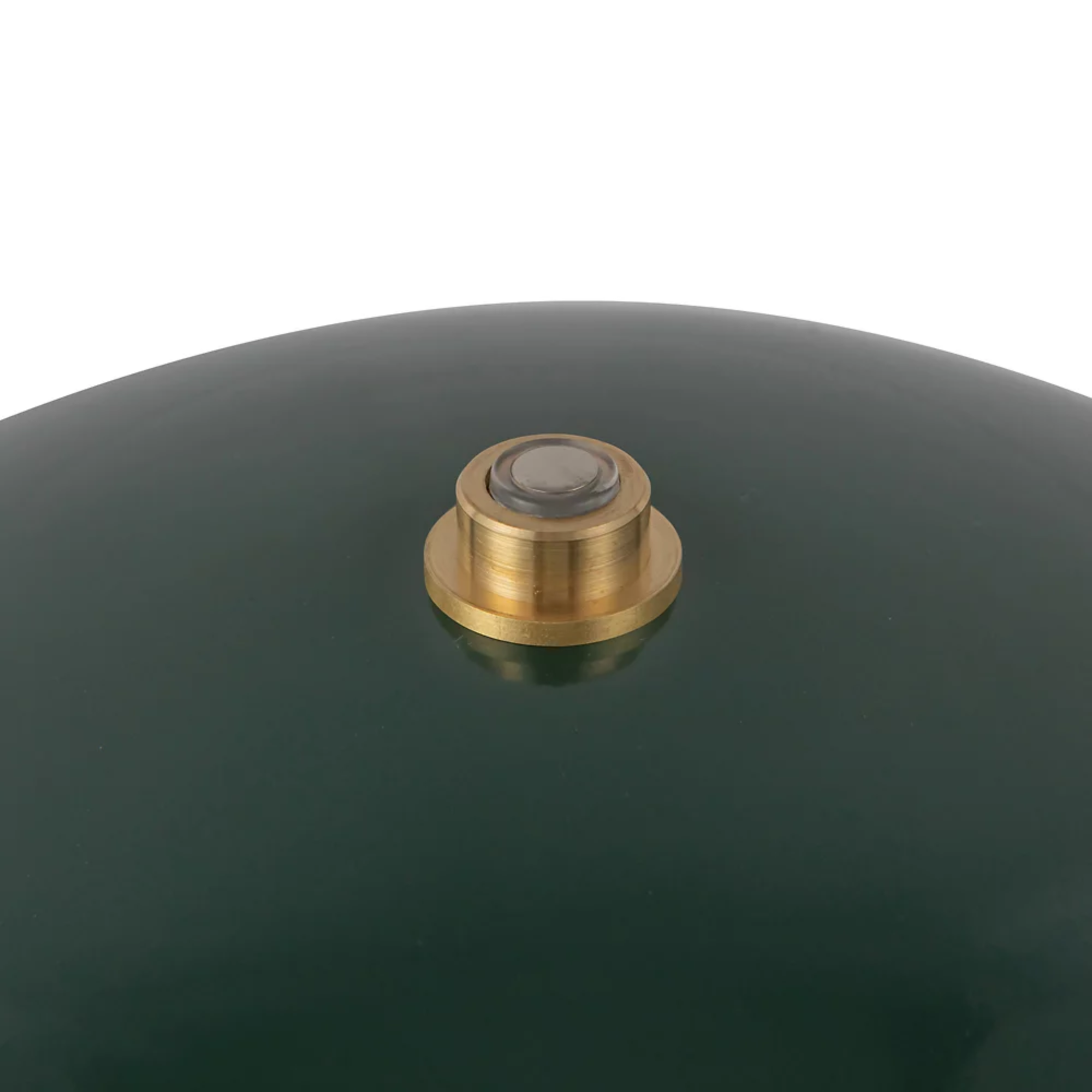The pine green Poppy Cordless Lamp from Alora Mood on and off switch.