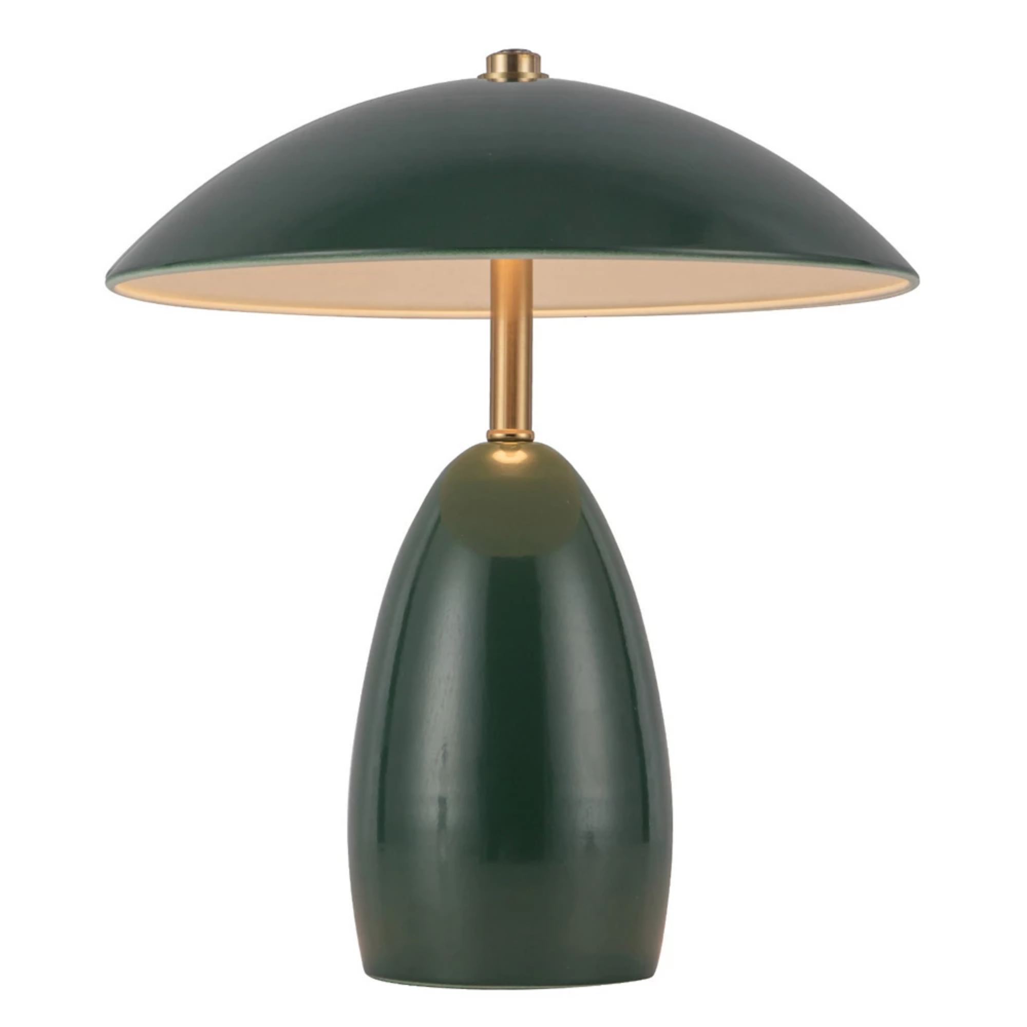 The pine green Poppy Cordless Lamp from Alora Mood.