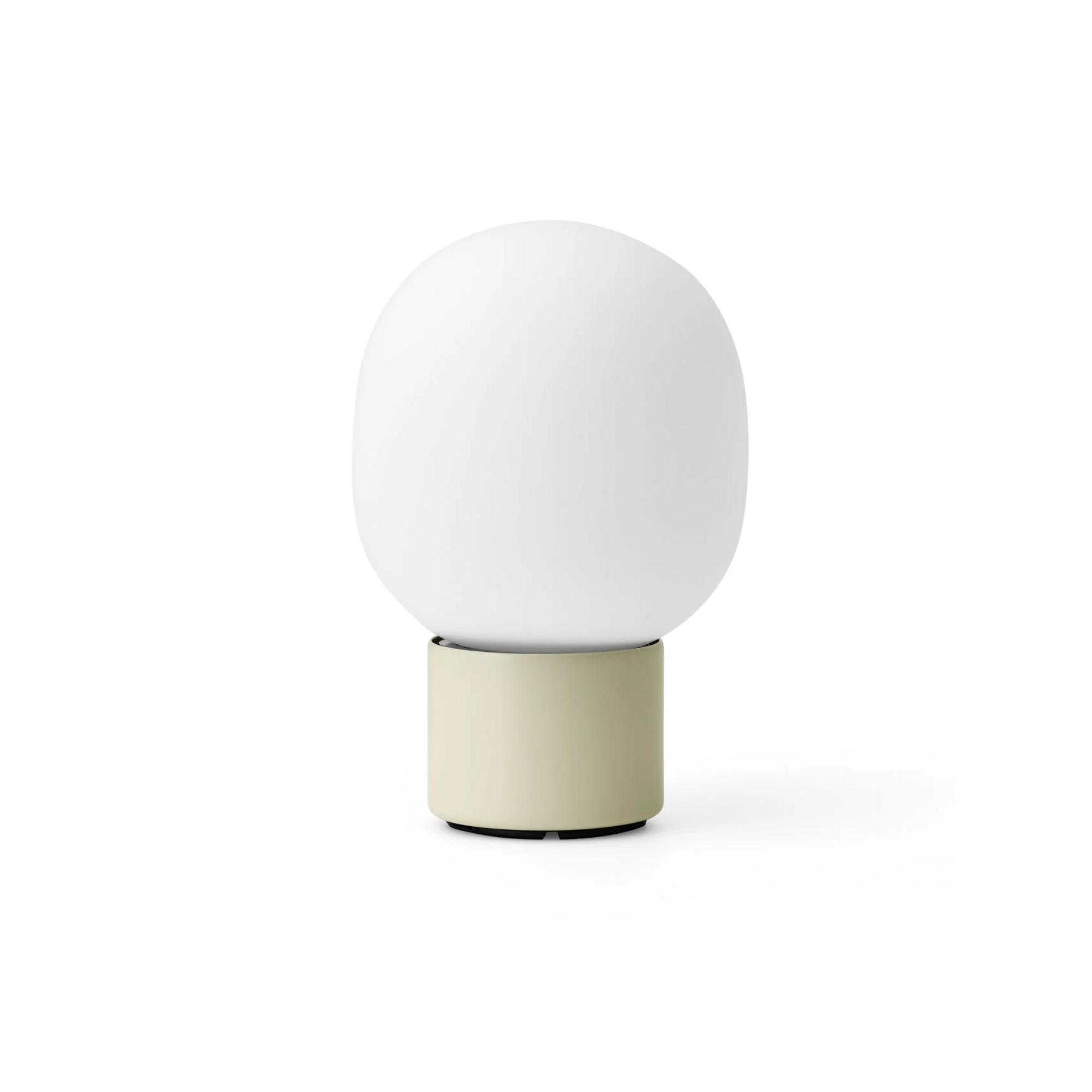 The back of the alabaster white JWDA Portable Table Lamp from Audo Copenhagen.