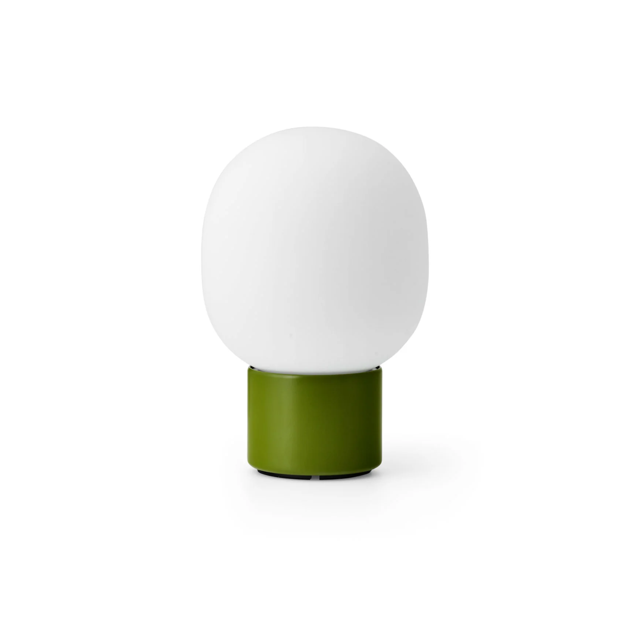 The back of the dusty green JWDA Portable Table Lamp from Audo Copenhagen.