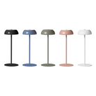 The black, blue, concrete green, mauve dust, and white Float Cordless Lamp from Axolight. all-groups