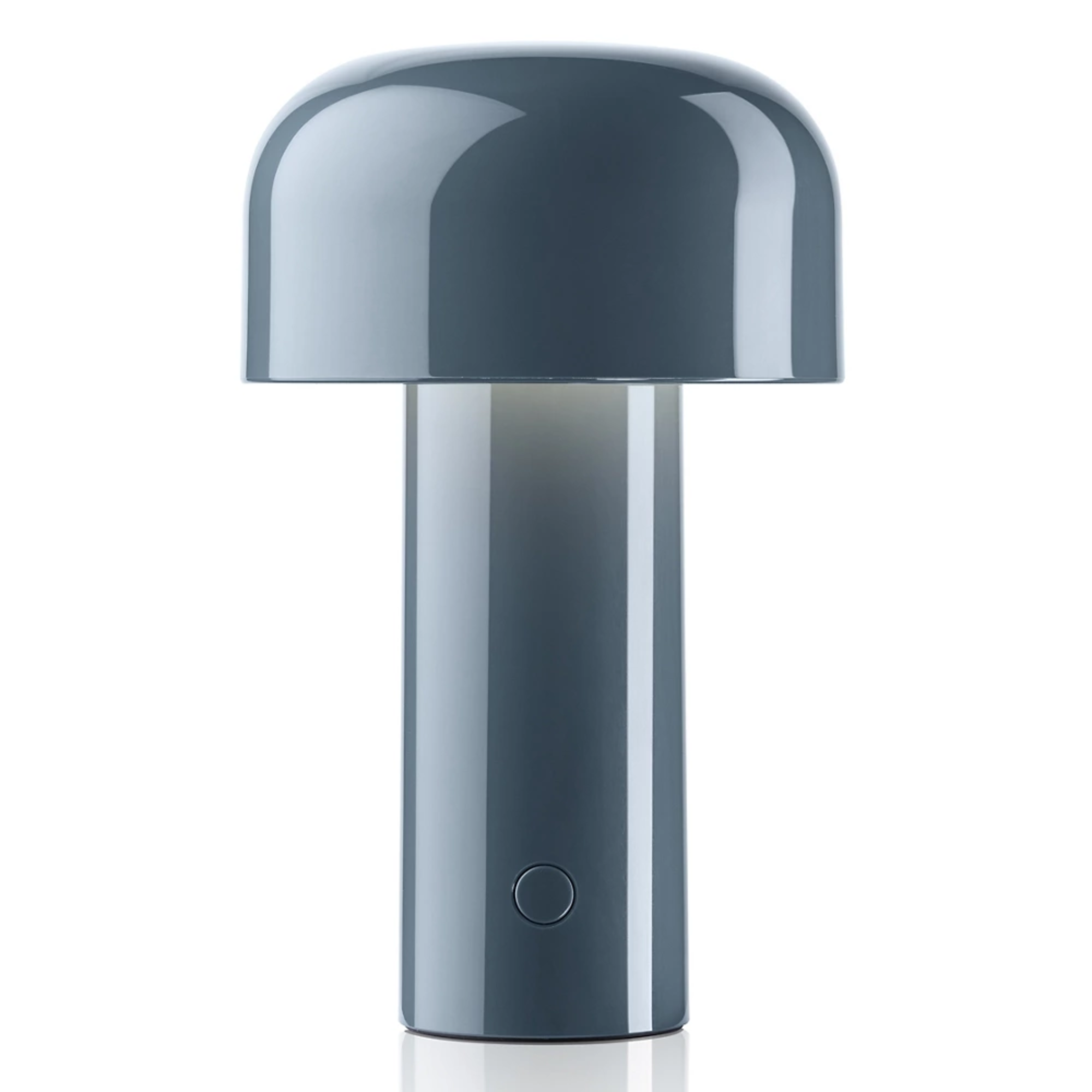 The gray blue Bellhop Cordless Lamp from FLOS.
