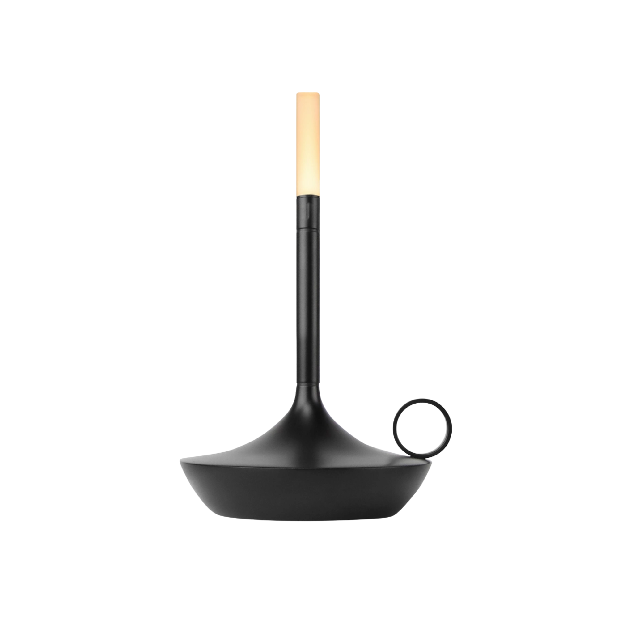 The small matte black Wick Cordless Lamp from Graypants.
