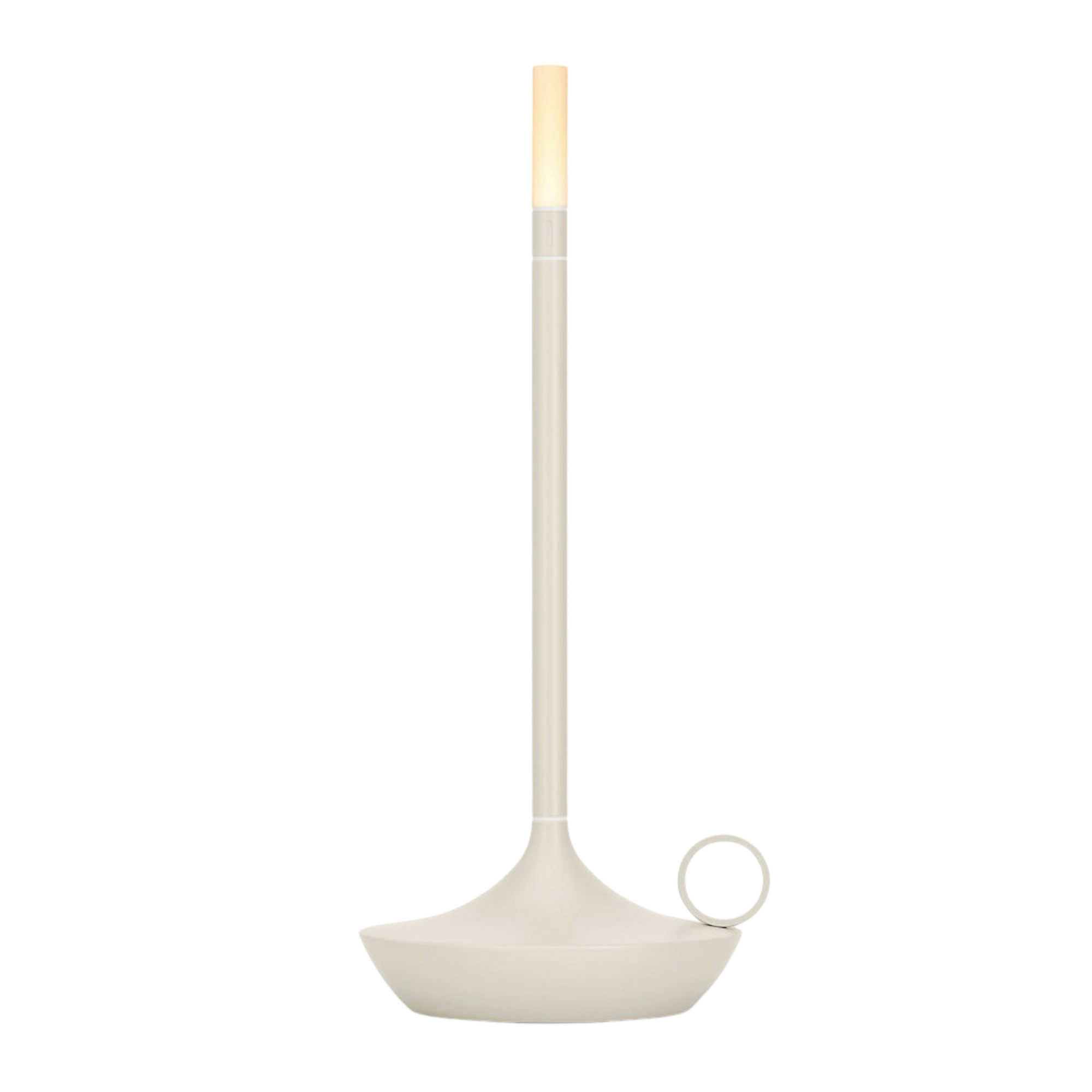 The large mist gray Wick Cordless Lamp from Graypants.