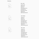 The dimensions of the size a (small), size b (medium) and size c (large) Aeron Office Chair from Herman Miller.