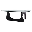 The black Noguchi Table from Herman Miller shown at an angle.