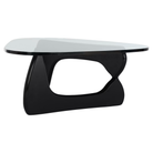 The black Noguchi Table from Herman Miller shown in detail.