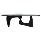 The black Noguchi Table from Herman Miller from the side.