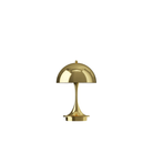 The brass Panthella 160 Portable Lamp from Louis Poulsen turned off.