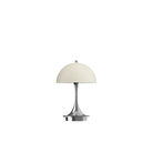 The chrome beige Panthella 160 Portable Lamp from Louis Poulsen turned off.