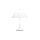 The opal Panthella 250 Portable Lamp from Louis Poulsen turned on.