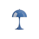 The opaque indigo Panthella 250 Portable Lamp from Louis Poulsen turned off.