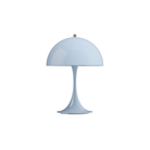 The pale blue opal Panthella 250 Portable Lamp from Louis Poulsen turned off.