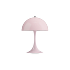 The pale rose opal Panthella 250 Portable Lamp from Louis Poulsen turned off.