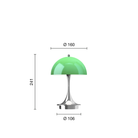 The 9.5 inch Panthella Portable Lamp: The Originals from Louis Poulsen dimensions. all-groups