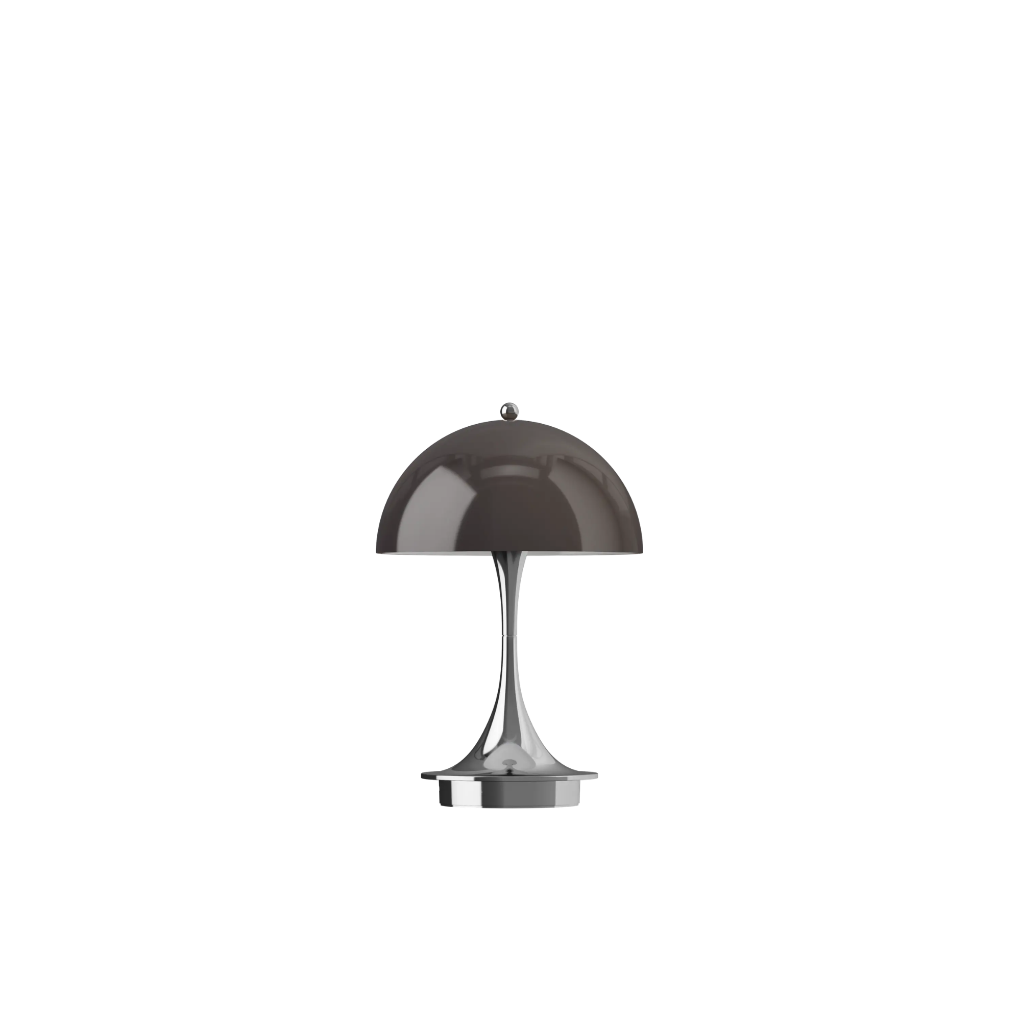 The 9.5 inch brown Panthella Portable Lamp: The Originals from Louis Poulsen turned off.