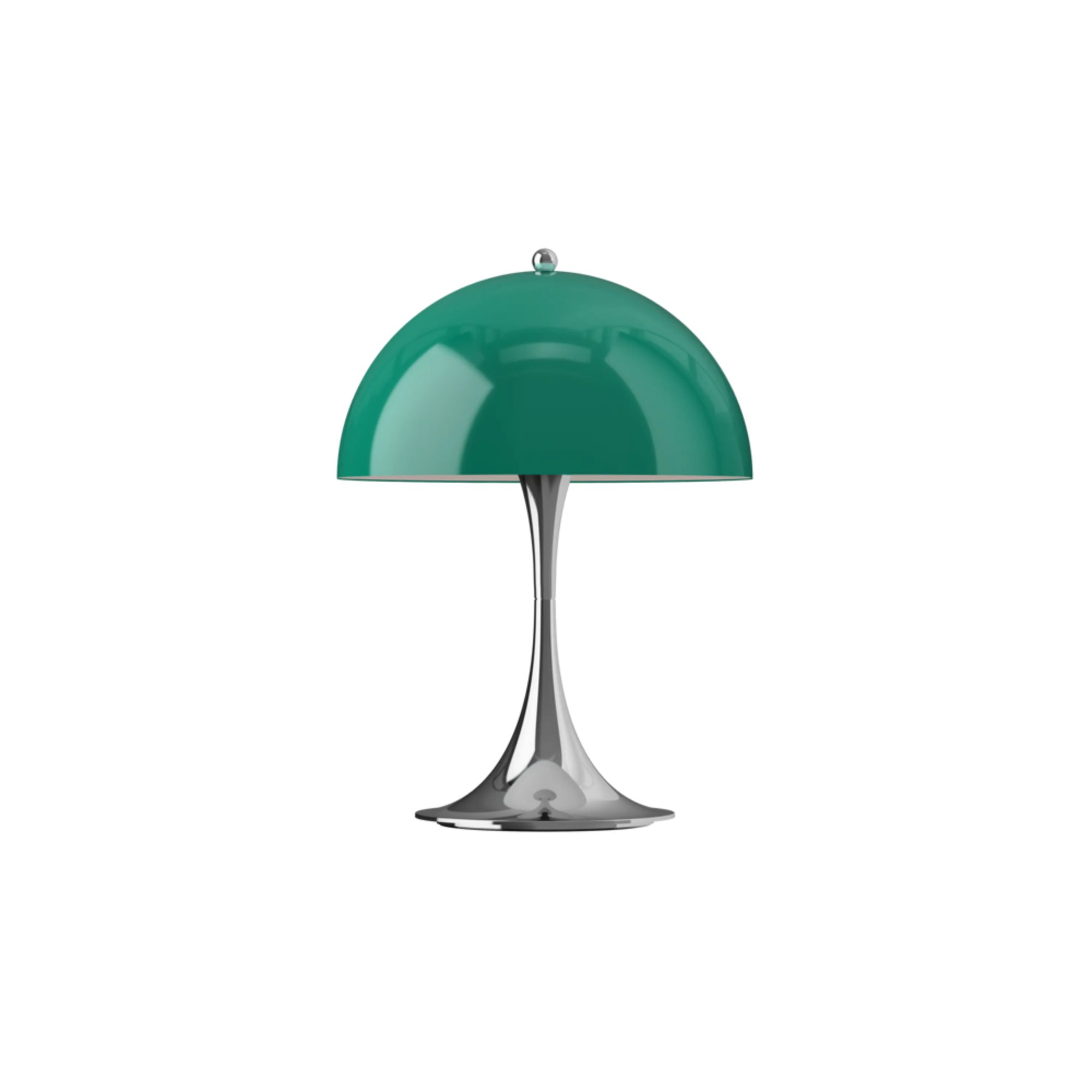 The 13.2 inch green Panthella Portable Lamp: The Originals from Louis Poulsen turned off.