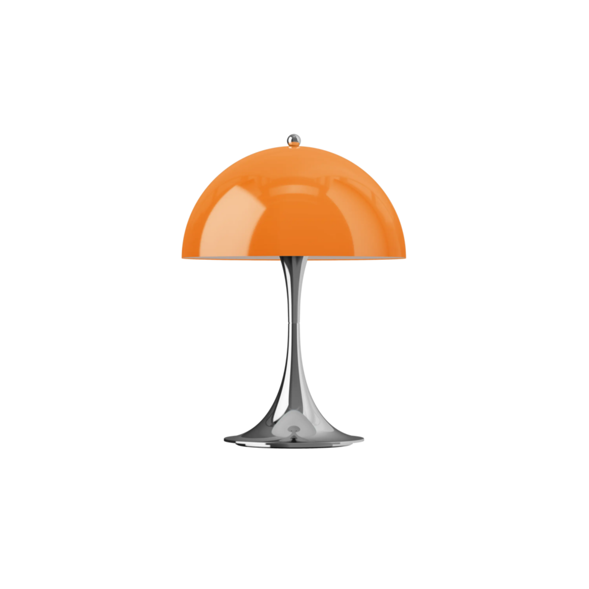 The 13.2 inch orange Panthella Portable Lamp: The Originals from Louis Poulsen turned off.