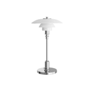 The chrome PH 2/1 Portable Lamp from Louis Poulsen turned off.