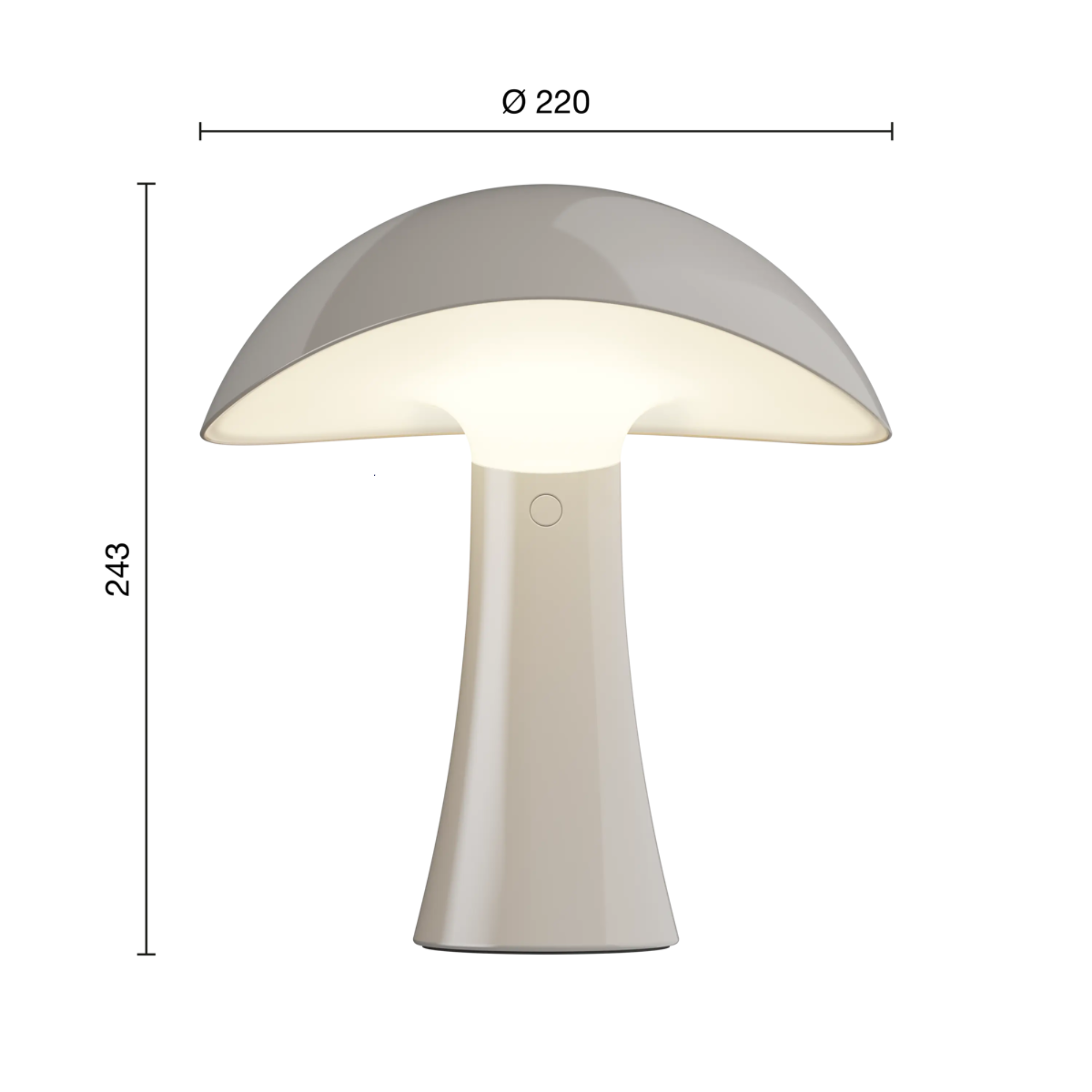 The Rumee 220 Portable Lamp from Louis Poulsen dimensions. all-groups