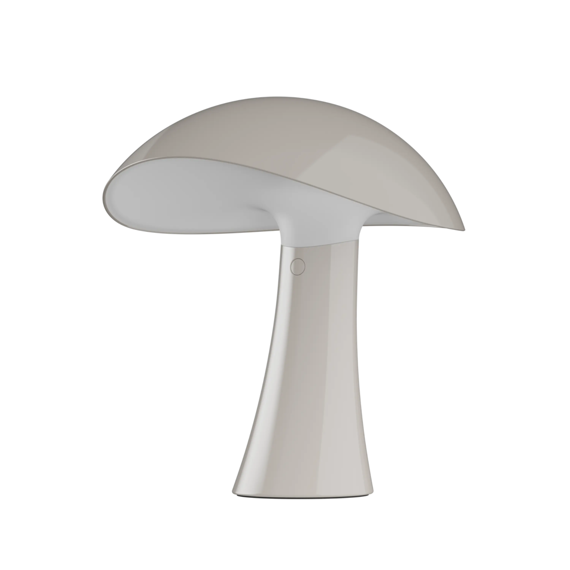 The earth gray Rumee 220 Portable Lamp from Louis Poulsen turned off.