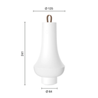 The white Tomoshi Portable Lamp from Louis Poulsen dimensions.
